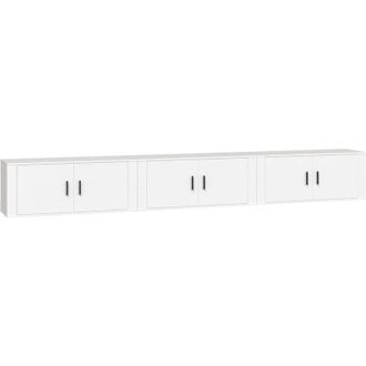 vidaXL Muebles Para Tv De Pared 3 Uds Blanco 100x34,5x40 Cm Vidaxl