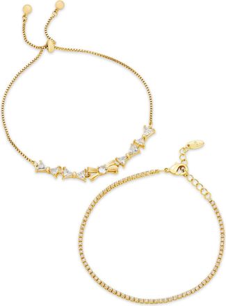 Savvy Cie Jewels GOLD PLATED OVER BRASS DUO BOXED SET BRACELETS