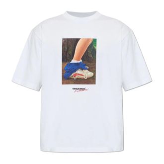 Dsquared2 T-Shirts, male, White, Size: 3XL Printed T-Shirt