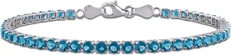 Mimi & Max 4 3/5ct TGW London Blue Topaz Tennis Bracelet in Sterling Silver-7.25 in