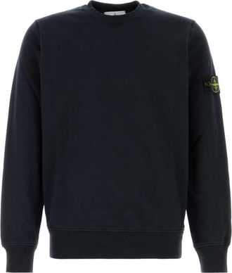 Stone Island Navy Blue Crew Neck Sweatshirt