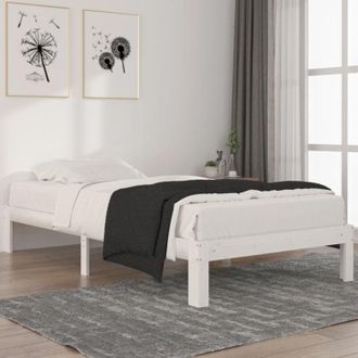 vidaXL Bed Frame without Mattress White Solid Wood Pine 100x200cm Vidaxl
