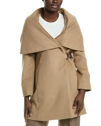 Via Spiga Wool-Blend Hooded Coat