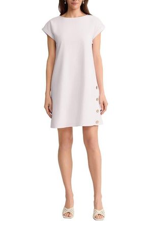 Jones New York Side Button Linen Blend Minidress in Natural White at Nordstrom, Size X-Large