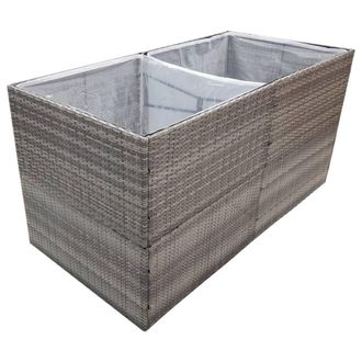 Berkfield Home Beautiful Garden Planter Grey 157x80x80 cm Poly Rattan | Size: 157 x 80 x 80 cm