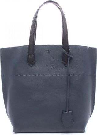 Fendi Black Navy Leather Tote Bag (Pre-Owned)