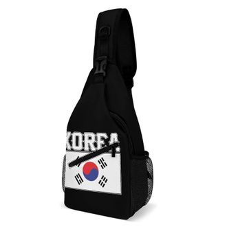 Generic Korea Flag Unisex Shoulder Bags Casual Crossbody Chest Bag Sling Backpack for Hiking Cycling Travel