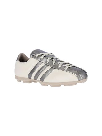 Yohji Yamamoto Leather with Three-Stripe Detail Sneaker - White