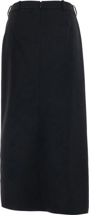 Givenchy Slashed Wool Skirt - Black