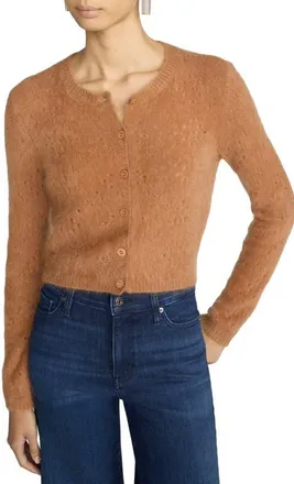 Frame Denim The Cashmere Airy Teddy Cardigan in Camel at Nordstrom, Size X-Large