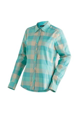 Maier Sports Outdoorbluse MAIER SPORTS Kendra L/S W, Damen, Gr. 36, blau (raucht&uuml;rkis), 97% Polyester, 3% Elasthan, Blusen Outdoorbluse, Damen Langarmbluse, pflege