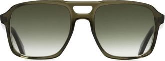 Cutler and Gross Occhiali da sole con montatura stile pilota - Verde