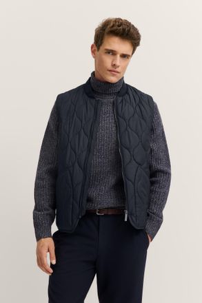 Bugatti Herren Gewatteerd vest Regular Fit met golvend stiksel