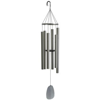 Woodstock Chimes Extra Large Outdoor Bells of Paradise Wind Chime - Silver