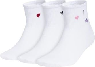 adidas Gender Inclusive Assorted 3- Pack Icons Quarter Socks in White/blue/victory Red at Nordstrom, Size Medium