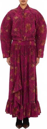 Ulla Johnson Lavinia Silk Quilted Bomber Jacket In Peony
