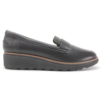 Clarks Sharon Gracie Leather Womens Slip On Shoes - Black - Size:UK 5.5