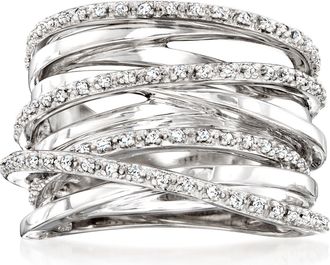 Ross-Simons Diamond Highway Ring in Sterling Silver