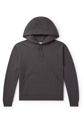 Saint Laurent Logo-Embroidered Cotton-Jersey Hoodie