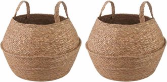 vidaXL Maceta Con Asas 2 Uds. Natural &Oslash; 32 X 32 Cm 100% Hierba Marina Vidaxl