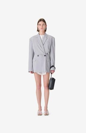 Iro Sunrise Double-Breasted Blazer in Steel Jersey at Nordstrom, Size 36 Eu
