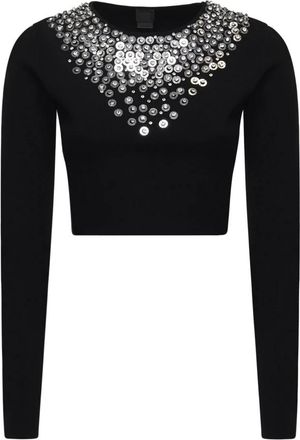 Pinko Pinko, Tops, Dames, Zwart, L, Long Sleeve Tops