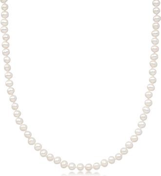 RS Pure by Ross-Simons 5-6mm Cultured Pearl Necklace in 14kt Yellow Gold