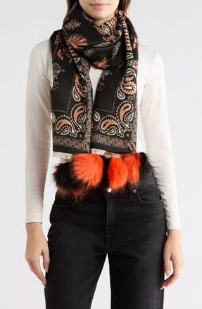 La Fiorentina Floral Wrap Scarf in Black at Nordstrom Rack