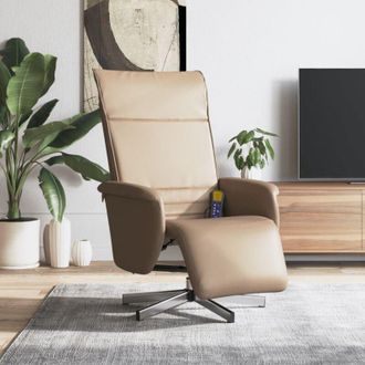 vidaXL vidaXL Poltrona Reclinabile Massaggi Poggiapiedi Cappuccino Similpelle