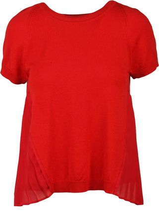 Meimeij Red Voile Back Detail Polyester Blouse