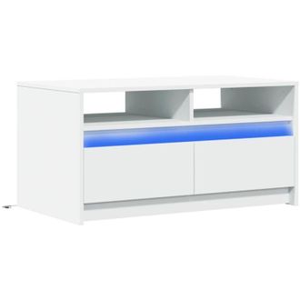 vidaXL Mesa De Centro Con Luces Led Madera Ingenier&iacute;a Blanca Vidaxl