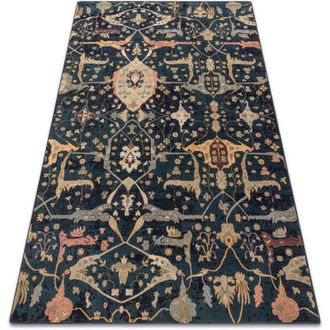 RugsX Rugsx - Alfombra De Lana Polonia Persej Oriental Azul Oscuro Blue 170x235 Cm
