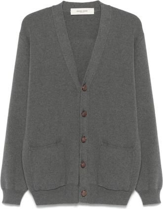 Golden Goose Back Logo Cardigan - Heren - Vesten - Grijs - XL - Leer - Truien & Vesten