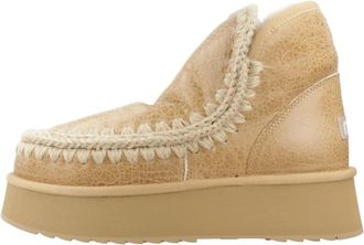 Mou Mini Eskimo Platform Boot - Dames - Winterlaarzen - Beige - 39 EU - Wol - Schoenen