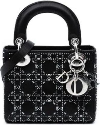 Dior Pre-owned Lady Dior Handtas - Dames - Vintage Handtas - Zwart - ONE Size - Satijn - Vintage