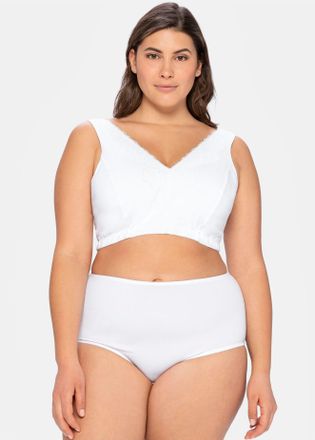 Sheego B&uuml;gelloser BH SHEEGO, Damen, Gr. 11,5, Cup F, weiss (wei&szlig;), 95% Baumwolle, 5% Elasthan, BHs B&uuml;gelloser BH