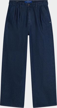 Scotch & Soda Men & apos;s Pleated Wide-Leg Jeans