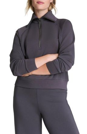 Spanx AirEssentials Half Zip Sweatshirt in Storm at Nordstrom, Size X-Small