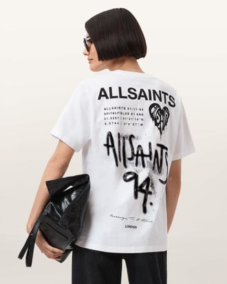 AllSaints Organic Cotton Poster Graphic Boyfriend Tee, Size: S