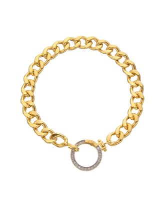 Meshmerise 18K Over Silver 0.15 Ct. Tw. Diamond Curb Chain Bracelet