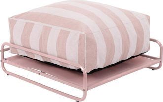 Oviala Puf a rayas muebles de jard&iacute;n modulares con estructura rosa empolvado