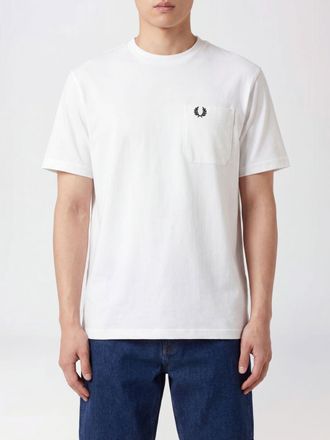 Fred Perry T-shirt in cotone con taschino a toppa e logo ricamato