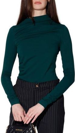 Walter Baker Celia Ruched Long Sleeve Top in Hunter at Nordstrom Rack, Size X-Small