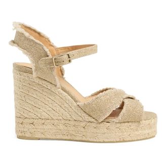Castaner Bromelia/8Ed/032 11 cm Wedges - Dames - Sleehakken - Geel - 41 EU - Wol - Schoenen