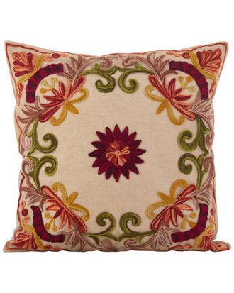 Saro Lifestyle Embroidered Pillow