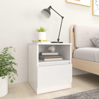 vidaXL Mesitas De Noche 2 Uds Madera Contrachapada Blanco 40x40x50 Cm Vidaxl
