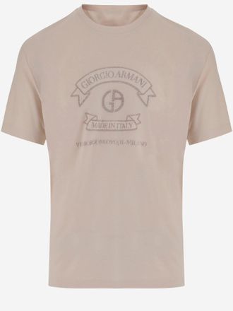 Giorgio Armani Viscose T Shirt With Logo Print