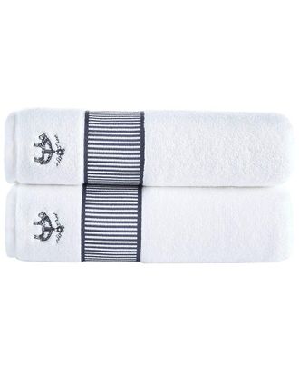 Brooks Brothers Fancy Border 2Pc Bath Towels