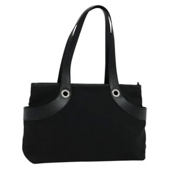 Bulgari Tweedehands Canvas handtassen - Dames - Pre-owned - Zwart - Maat: ONE Size Leer