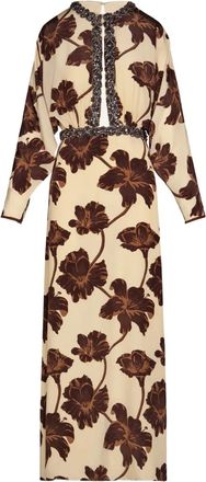 Johanna Ortiz Abito Adoracion Continua con perline - Marrone